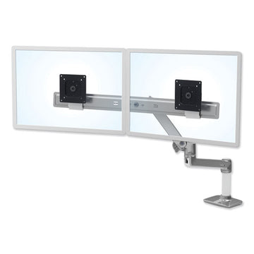 Ergotron® Lx Dual Direct Monitor Arm, For 25" Monitors, 360 Deg Rotation, 30 Deg Tilt, 360 Deg Pan, Polished Aluminum, Supports 11 Lb freeshipping - TVN Wholesale